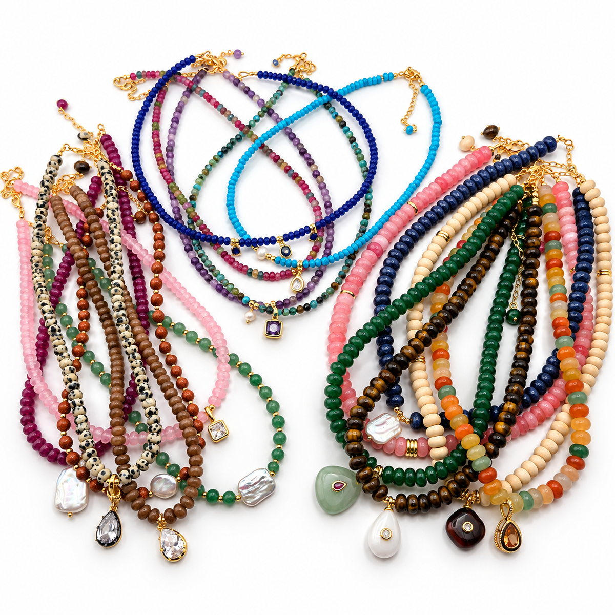 Handmade Beaded Necklaces with Charms – Unique Designs – 3mm, 4mm & 6mm