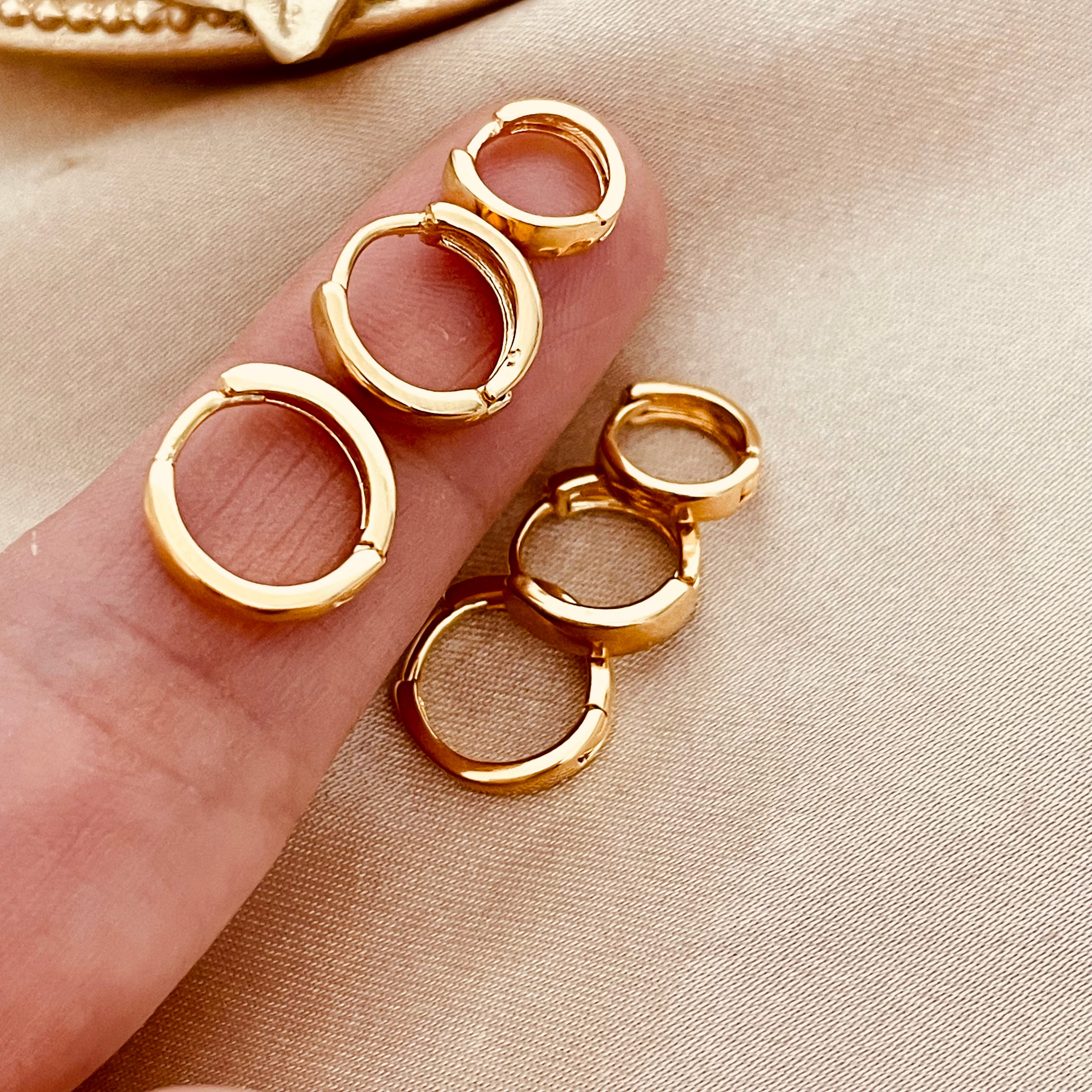 耳環　金環　①②まとめて Hoop Earring Set, 3 pairs gold hoop earrings set of 3 for multiple