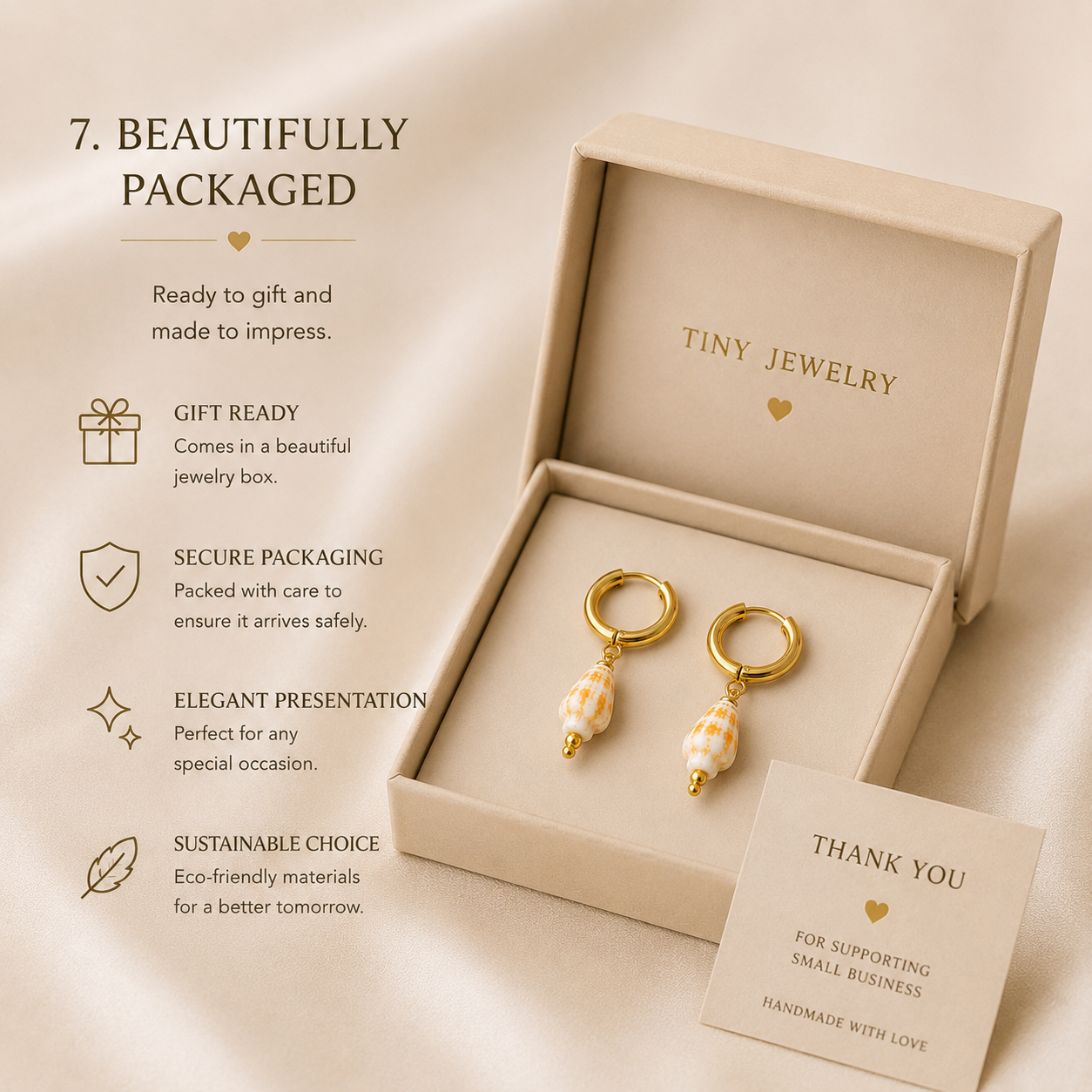 Handmade Shell Hoop Earrings | 18K Gold Plated Huggie Earrings | Natural Seashell Earrings | Beach Jewelry | Coastal Earrings | Gift for Her