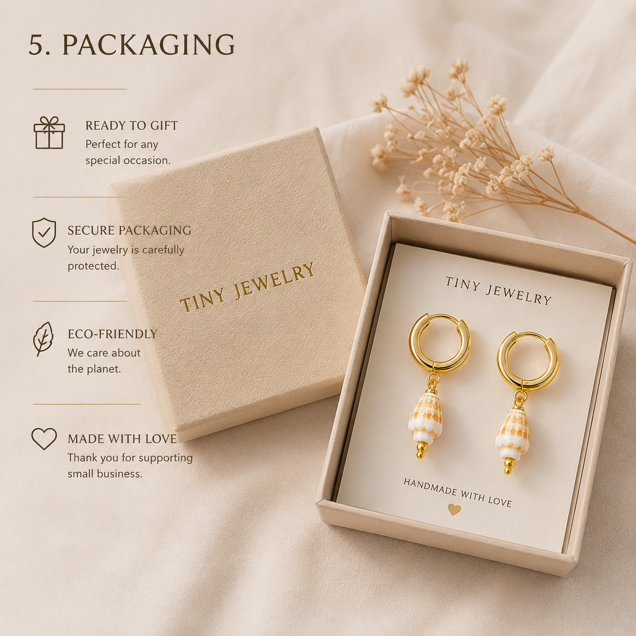 Handmade Shell Hoop Earrings | 18K Gold Plated Huggie Earrings | Natural Seashell Earrings | Beach Jewelry | Coastal Earrings | Gift for Her